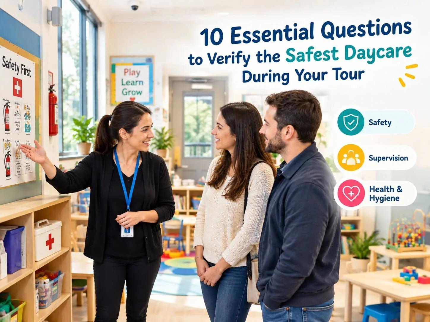 Attentive early childhood educator guiding toddlers through structured indoor activities at the safest daycare facility in British Columbia.
